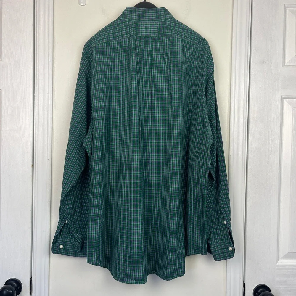 (LOT OF 2) Polo Ralph Lauren Mens XXL Cotton Long Sleeve‎ Shirts Purple Green